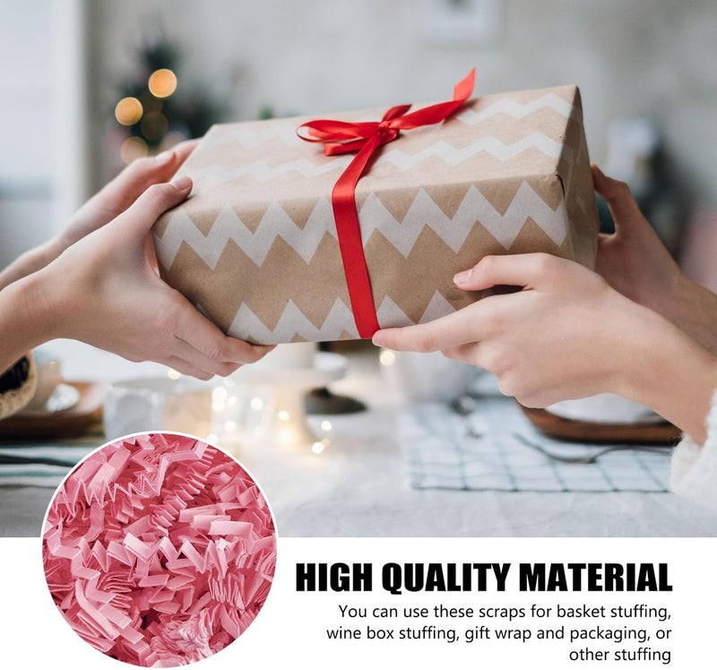 ZEBMOON 1 LB Pink Crinkle Cut Paper Shred Filler Great for Gift Wrapping, Basket Filling, Birthday, Wedding, Valentine's, Christmas Day, New Year Party Decorations Filling Supplies - Image 2